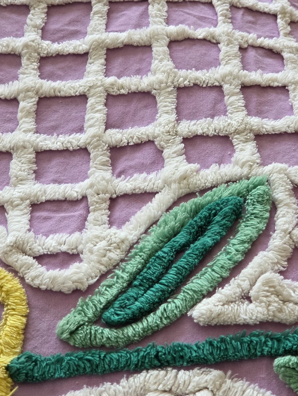Vintage Chenille Peacock Bedspread Purple 98